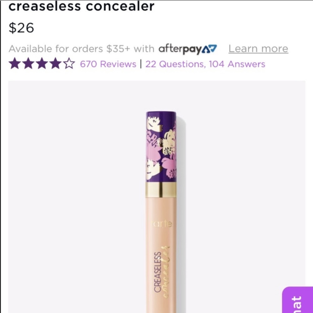 NIB New Tarte Creaseless Concealer